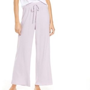 socialite waffle wide leg lounge pants purple small